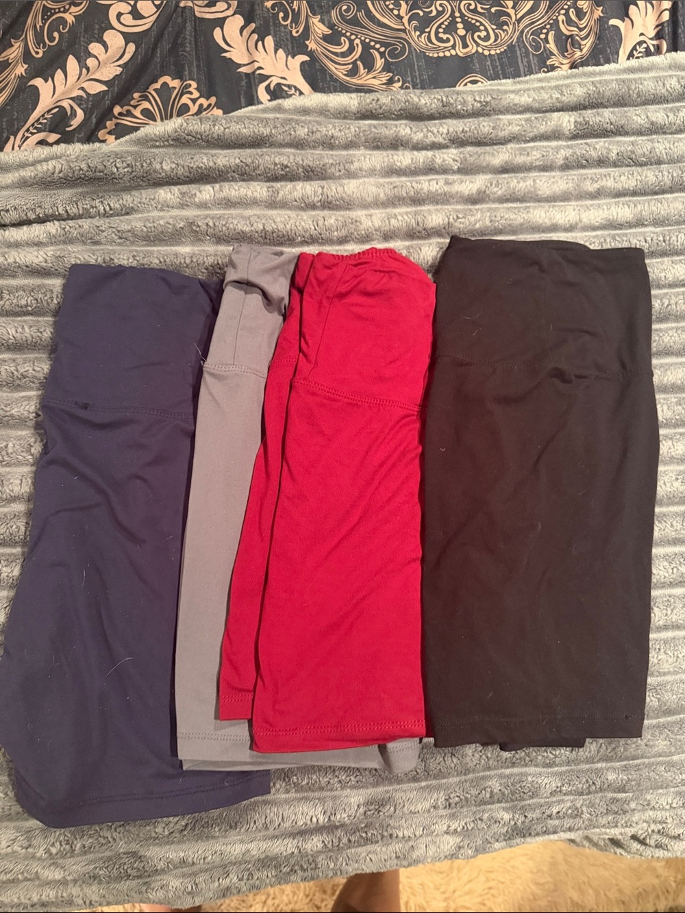Set of 4 Stretch Tube Tops in Navy, Gray, Red, and Black